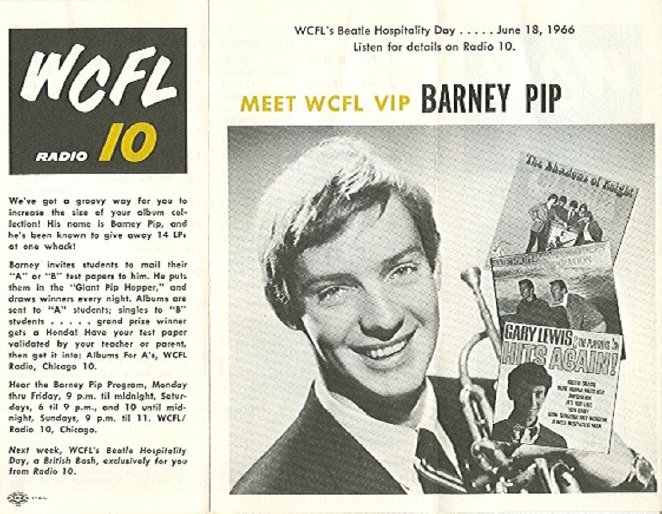 WCFL publicity page about Barney Pip